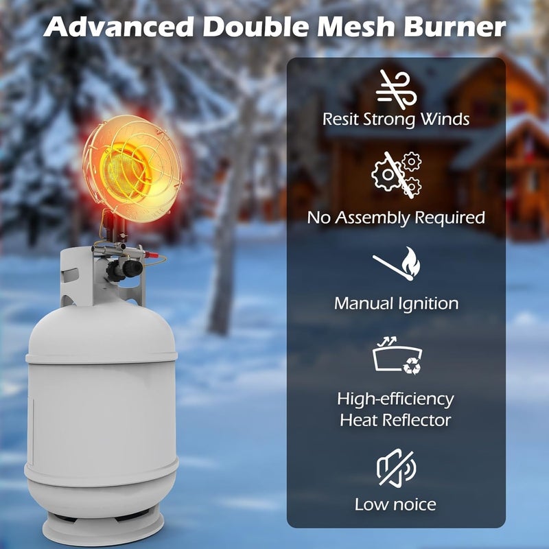 BUYPLUS Propane Heater 15,000BTU, Portable Outdoor Propane Heater with 3 Adjustable Modes & Safety Shut-off Valve, Single Tank Top Tent Heaters for Camping, Fishing, Outdoor Use, Red - Image 5